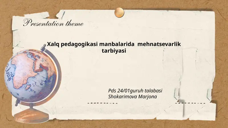 Xalq pedagogikasi manbalarida mehnatsevarlik tarbiyasi