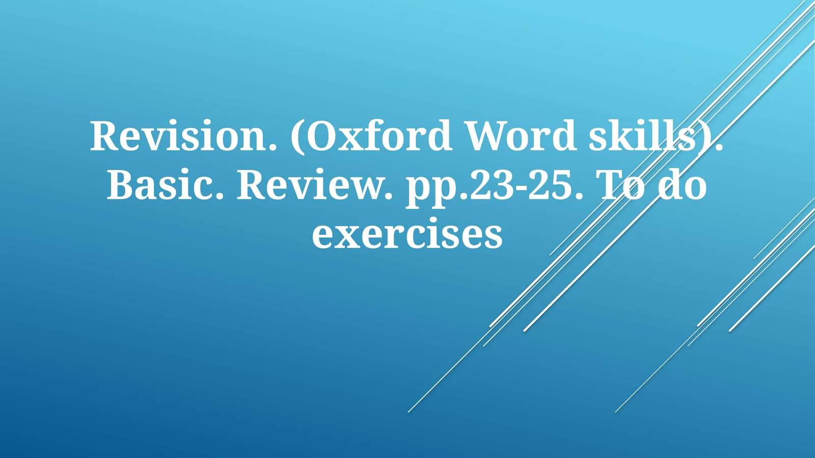 Revision (Oxford Word skills). Basic. Review
