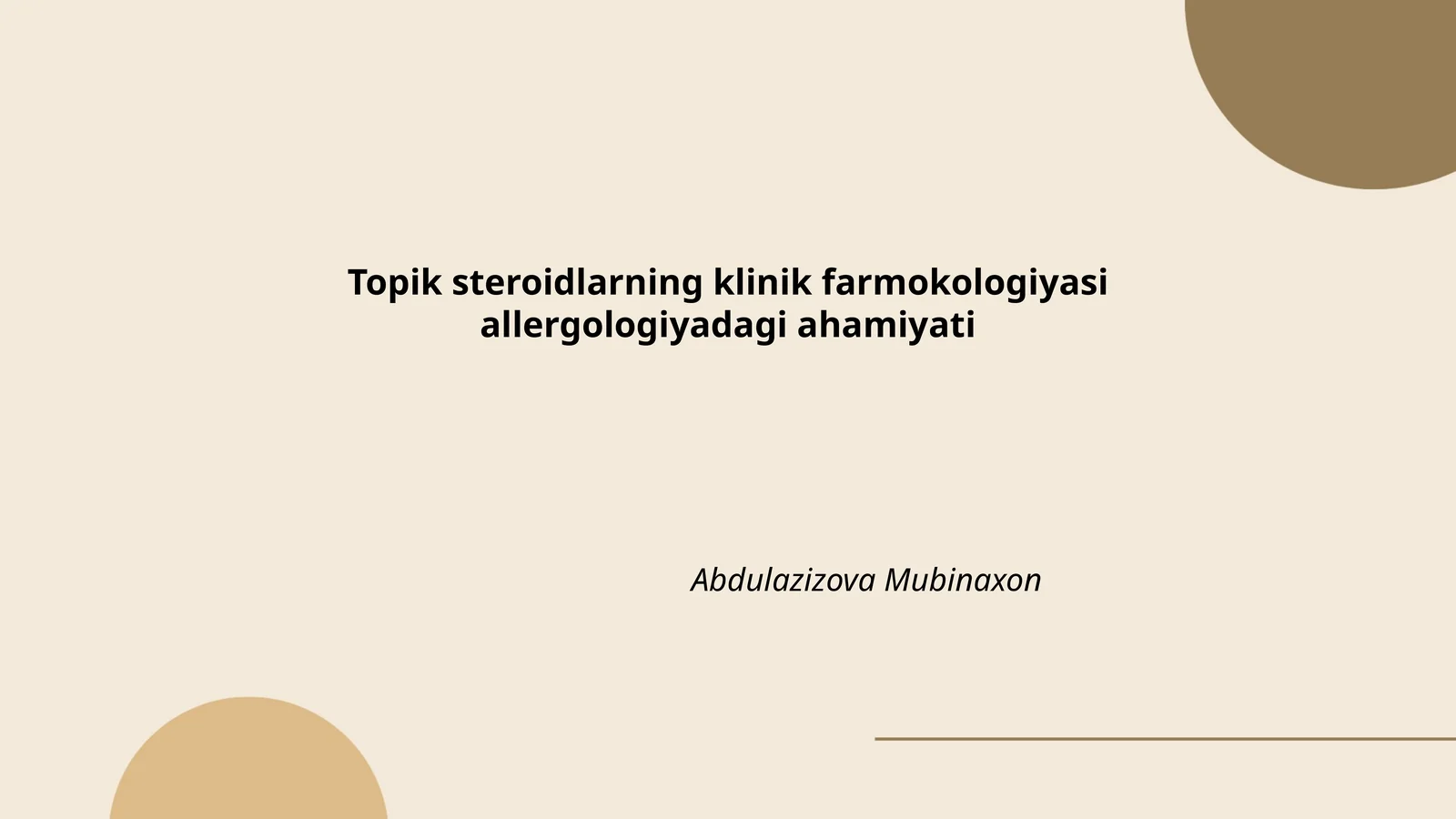 Topik steroidlarning klinik farmokologiyasi allergologiyadagi ahamiyati