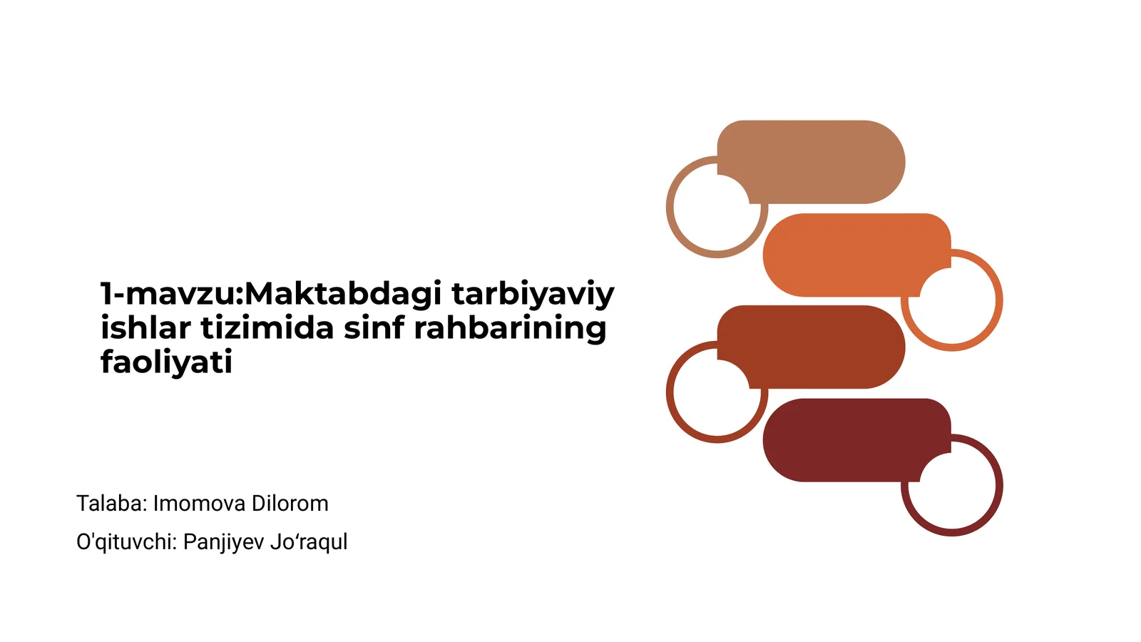 Maktabdagi tarbiyaviy ishlar tizimida sinf rahbarining faoliyati