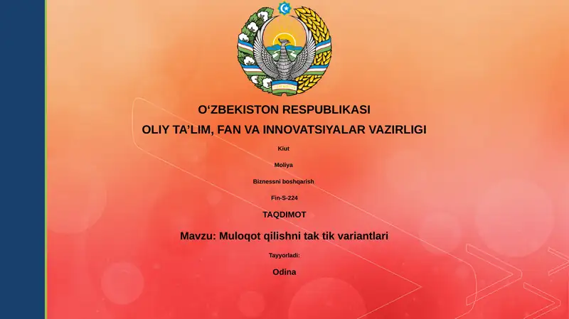 Muloqot qilishni tak tik variantlari