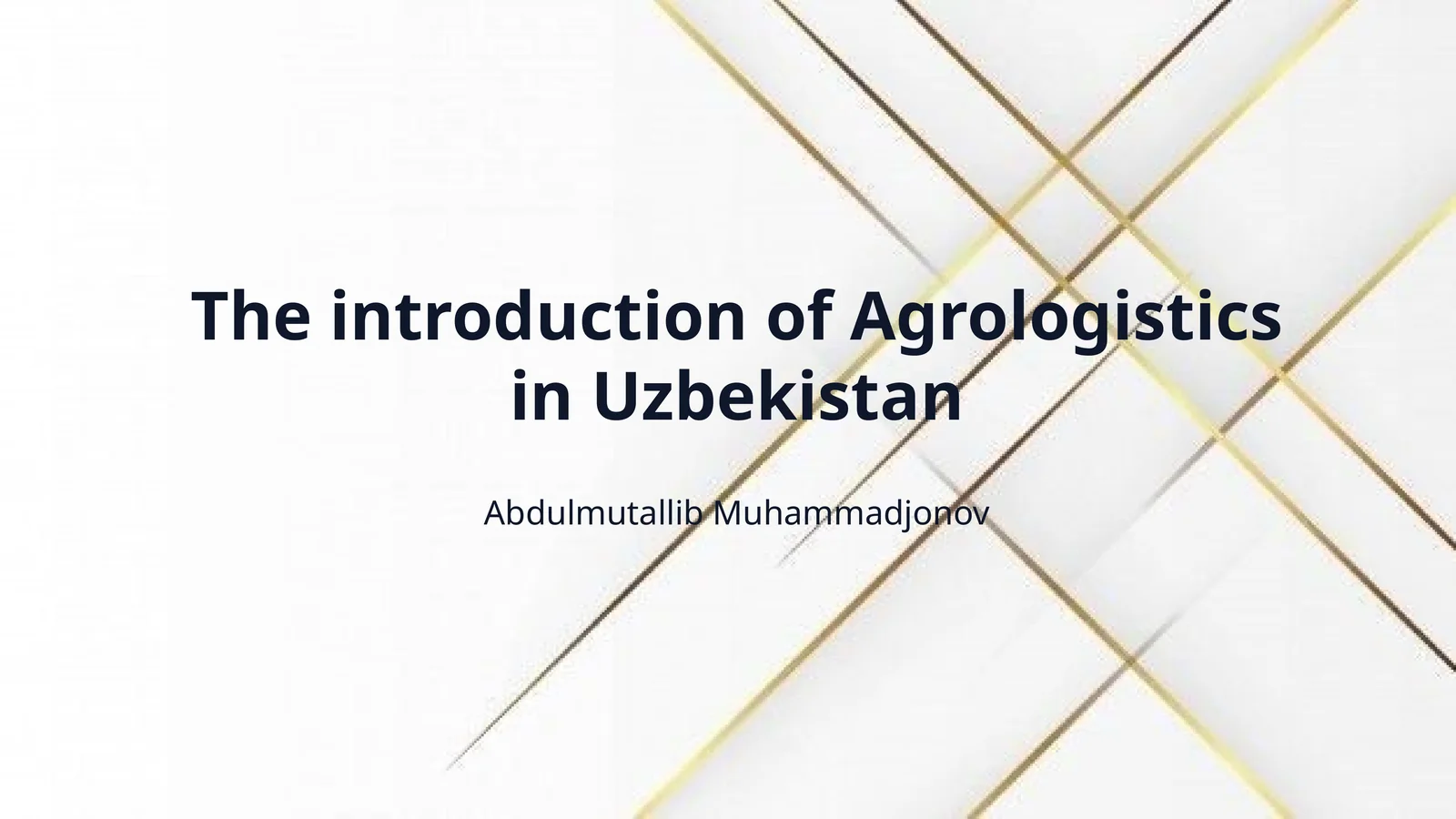 The introduction of Agrologistics in Uzbekistan