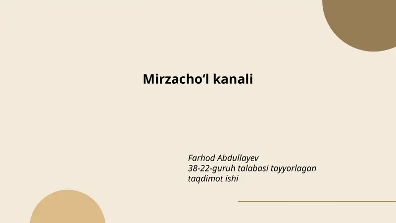 Mirzachoʻl kanali