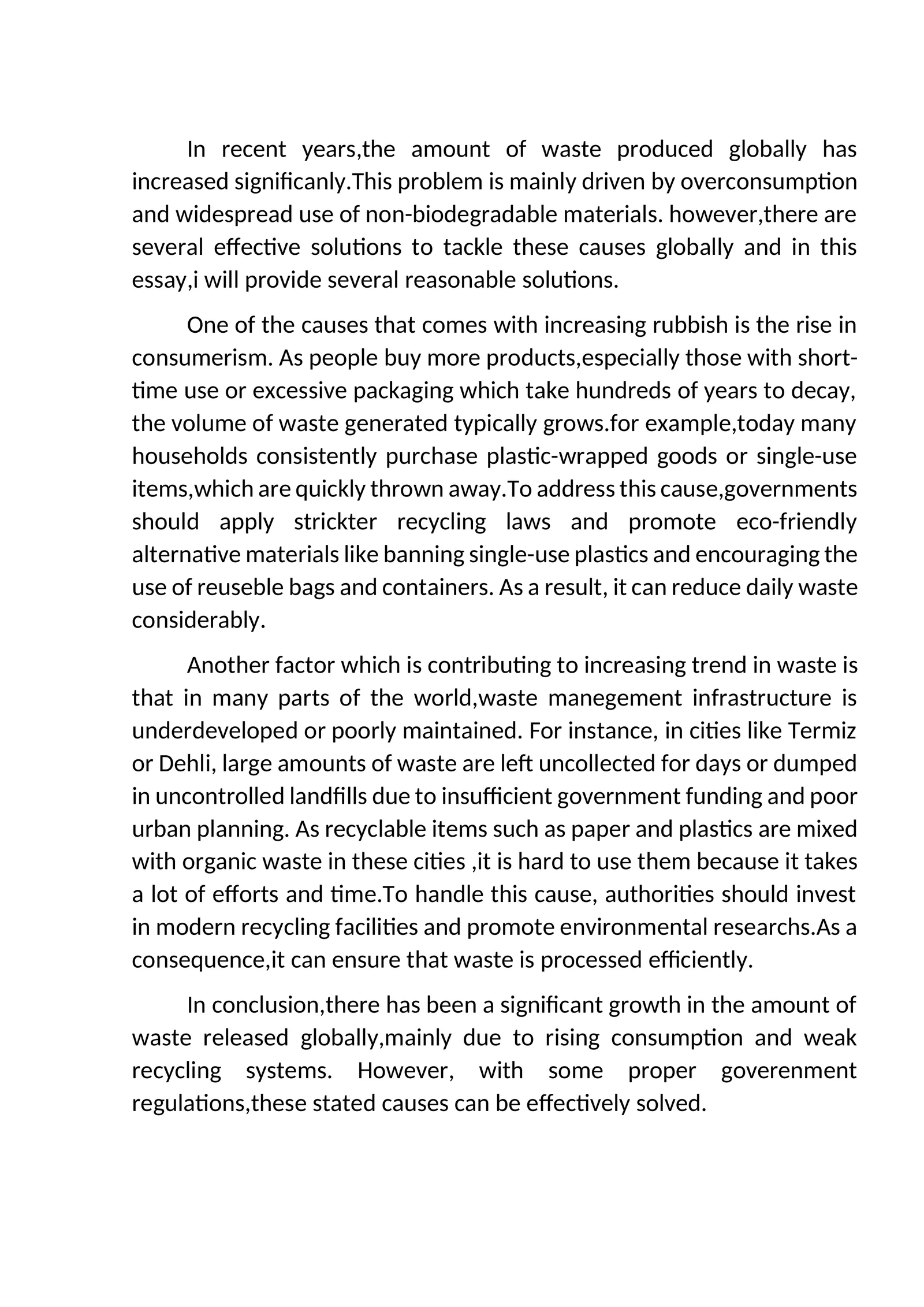 Effective Solutions to Global Waste Problem