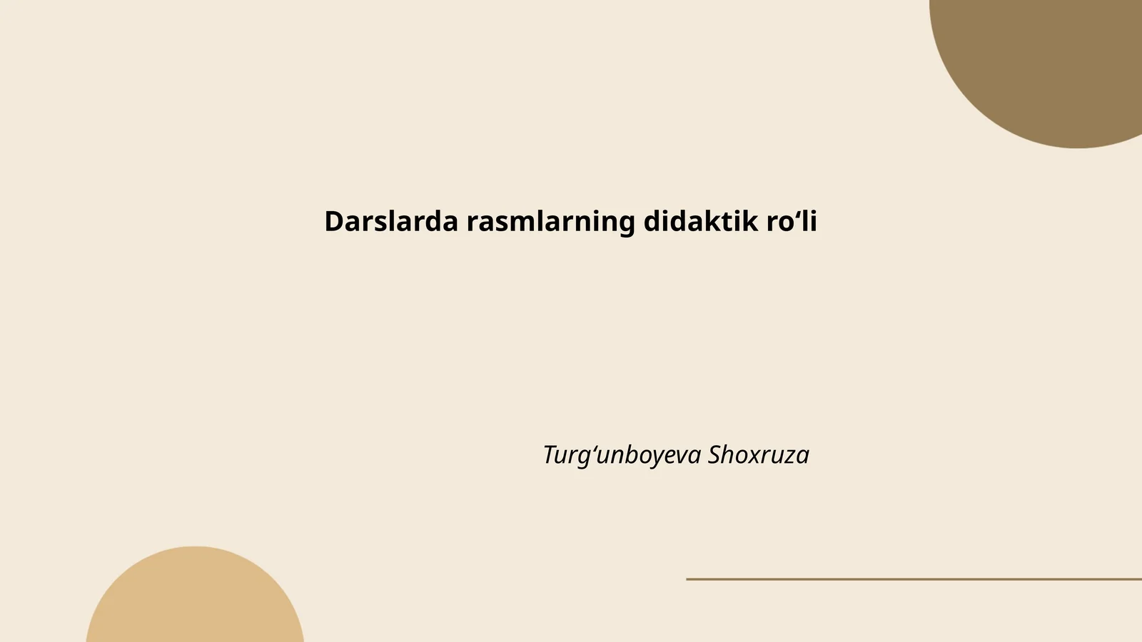 Darslarda rasmlarning didaktik roʻli