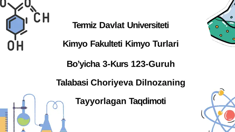 Mis (II) kationlarining organik reagentlar yordamida sifat analizi.