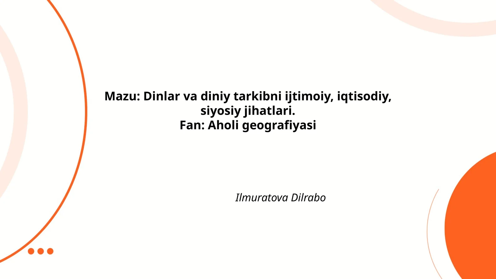 Dinlar va aholi geografiyasi