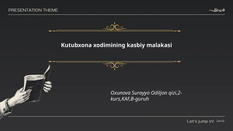Kutubxona xodimining kasbiy malakasi