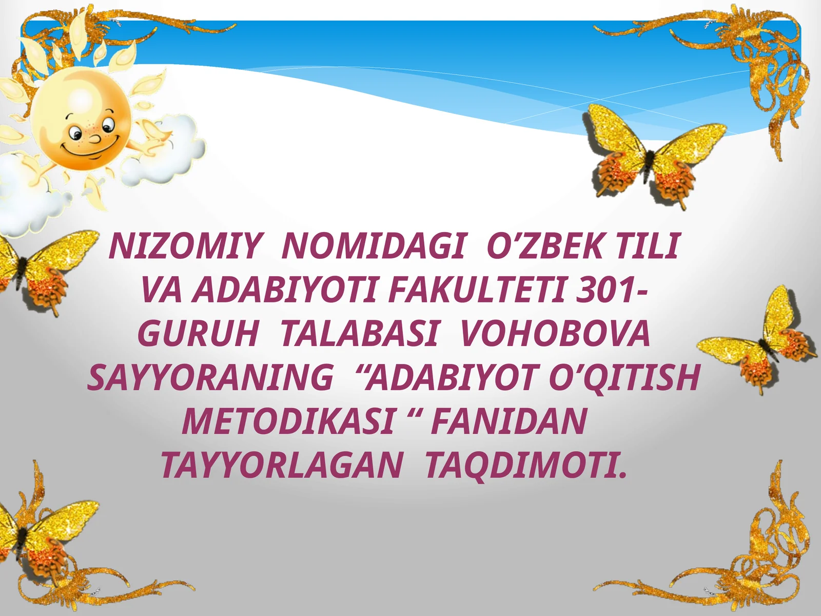 ADABIYOT O’QITISH METODIKASI