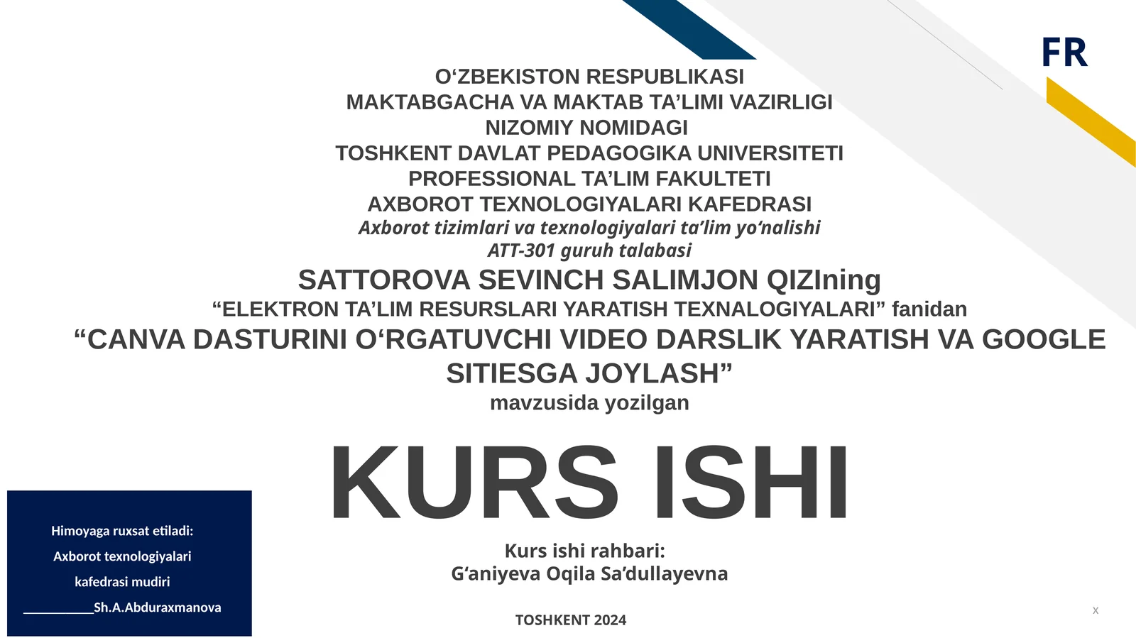 CANVA DASTURINI O‘RGATUVCHI VIDEO DARSLIK YARATISH VA GOOGLE SITIESGA JOYLASH