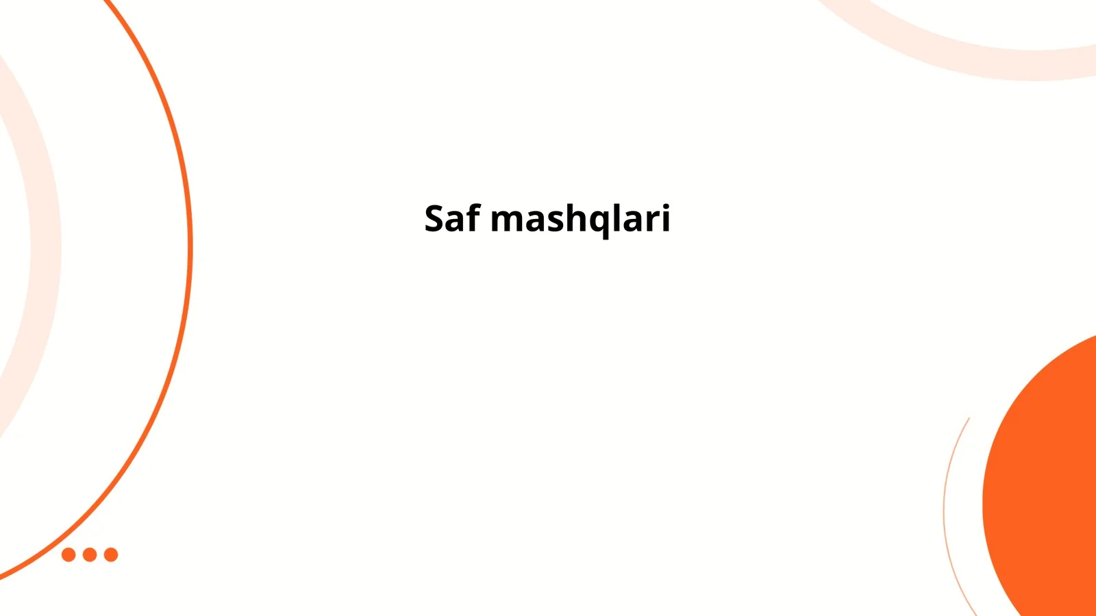 Saf mashqlari
