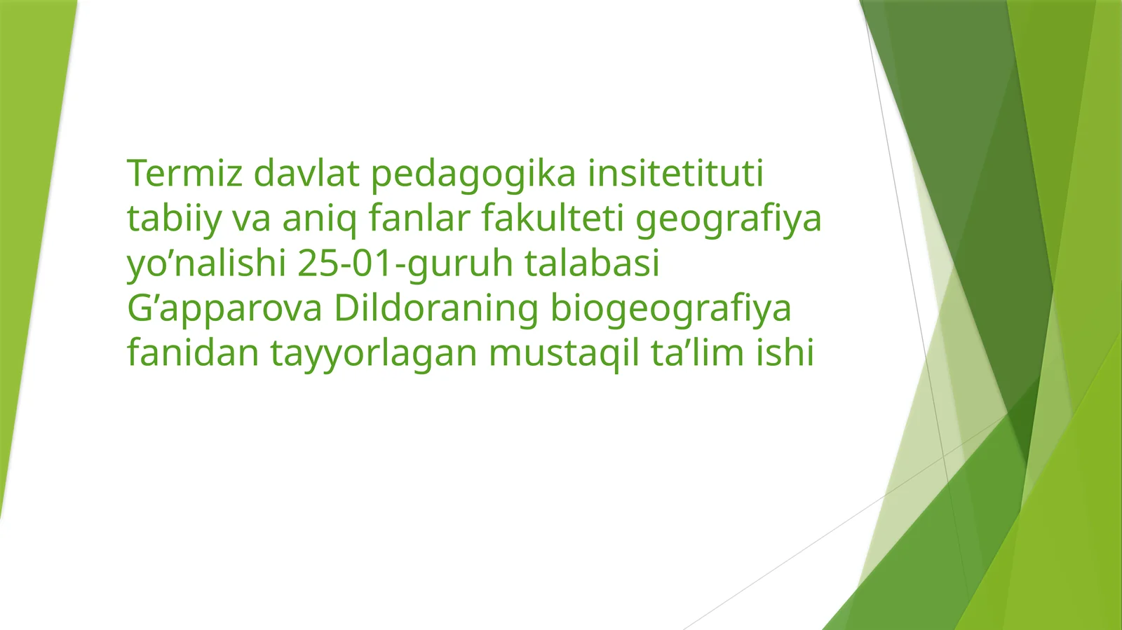 Geografiya yo’nalishi