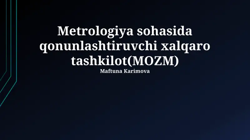 O'lchov huquqi xalqaro tashkiloti (OIML)