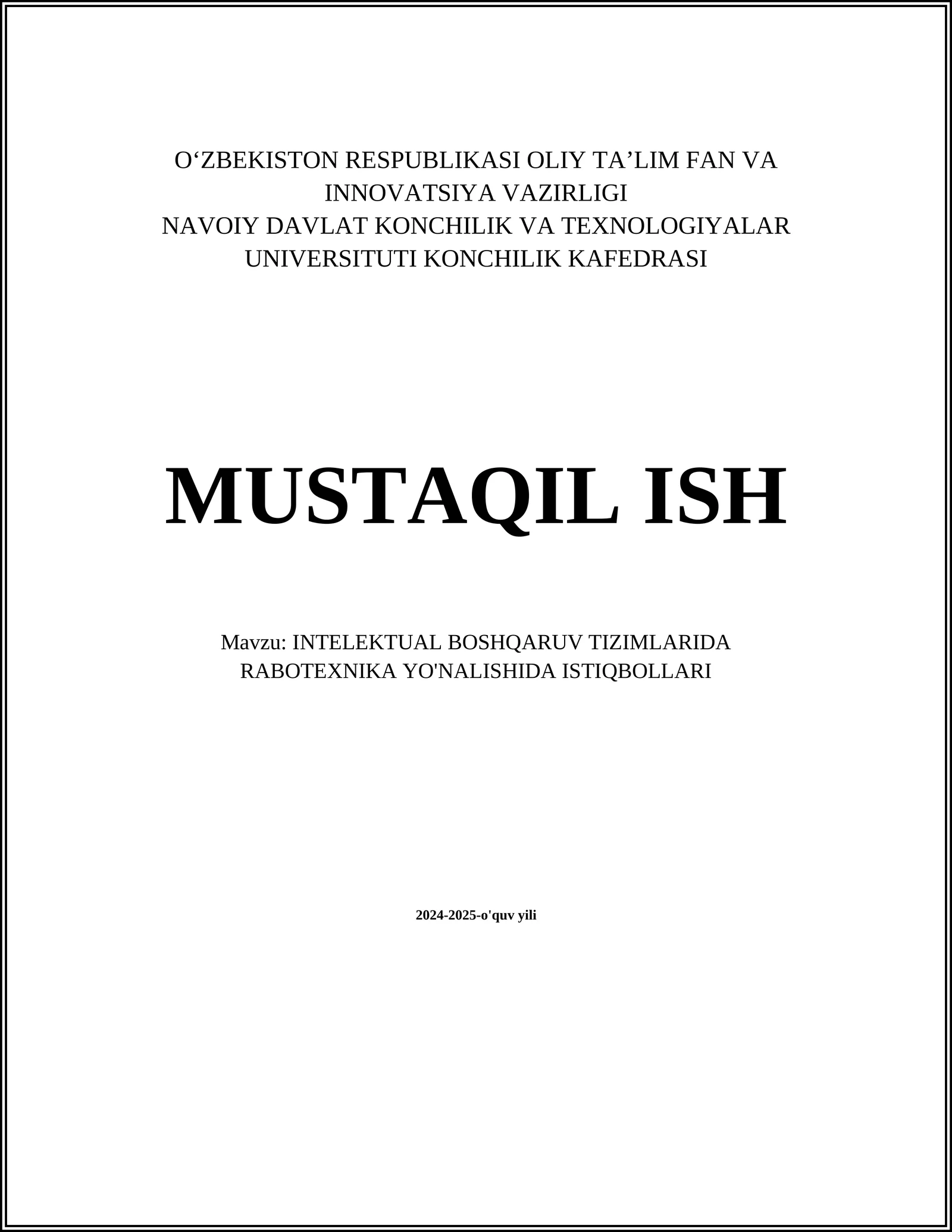 Sun'iy intellekt asosida robototexnika tizimlari