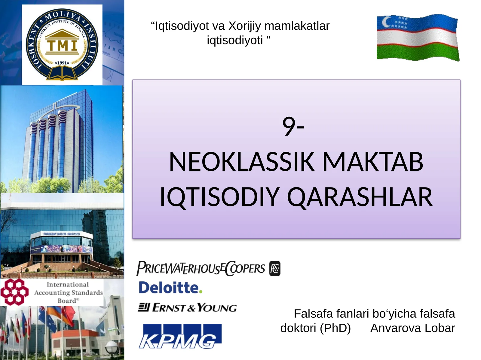 NEOKLASSIK MAKTAB IQTISODIY QARASHLAR