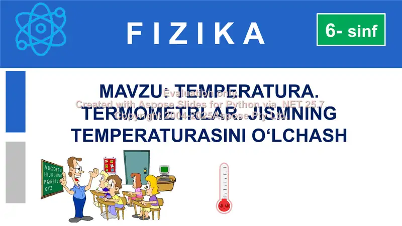 TEMPERATURA. TERMOMETRLAR. JISMNING TEMPERATURASINI O‘LCHASH