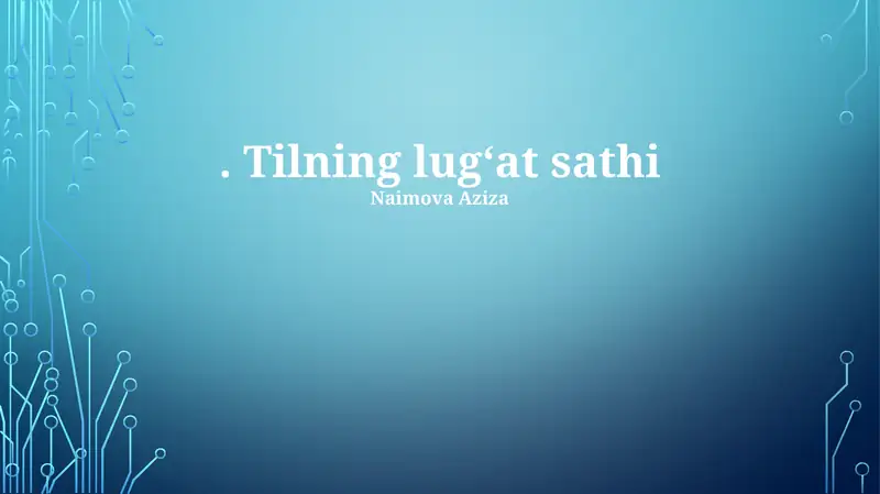 Tilning lug‘at sathi