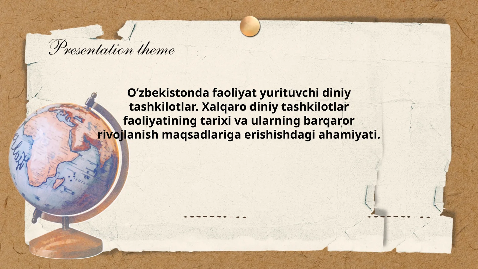 O’zbekistonda faoliyat yurituvchi diniy tashkilotlar. Xalqaro diniy tashkilotlar faoliyatining tarixi va ularning barqaror rivojlanish maqsadlariga erishishdagi ahamiyati