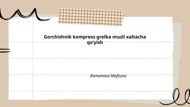 Gorchishnik kompress grelka muzli xaltacha qoʻyish