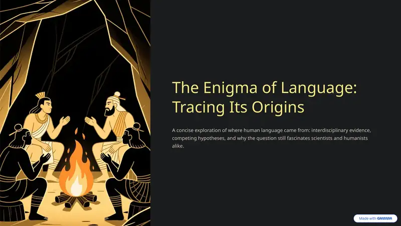 The Enigma of Language: Tracing Its Origins