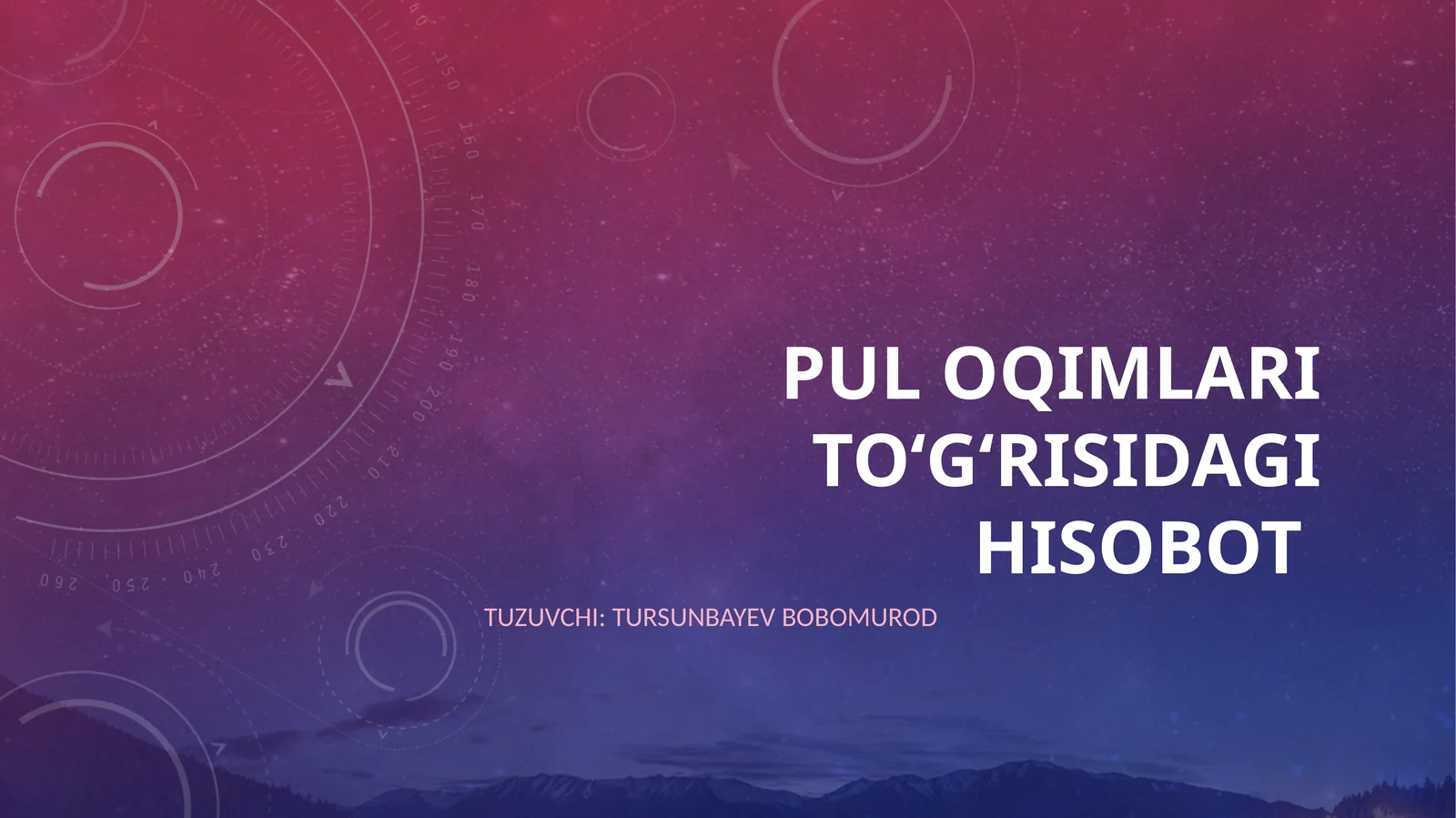 Pul Oqimlari To'g'risidagi Hisobot