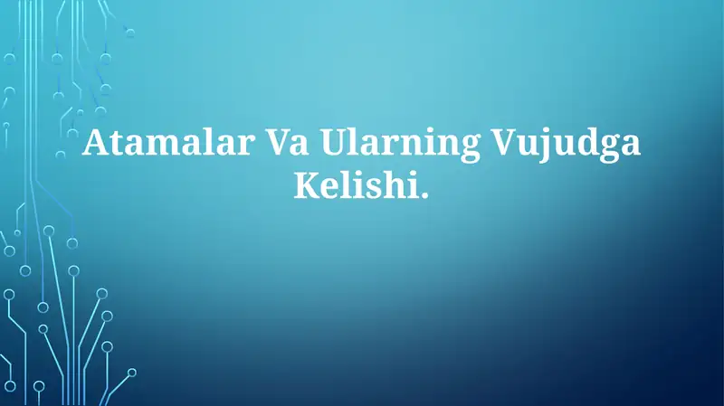 Atamalar Va Ularning VujudgaKelishi