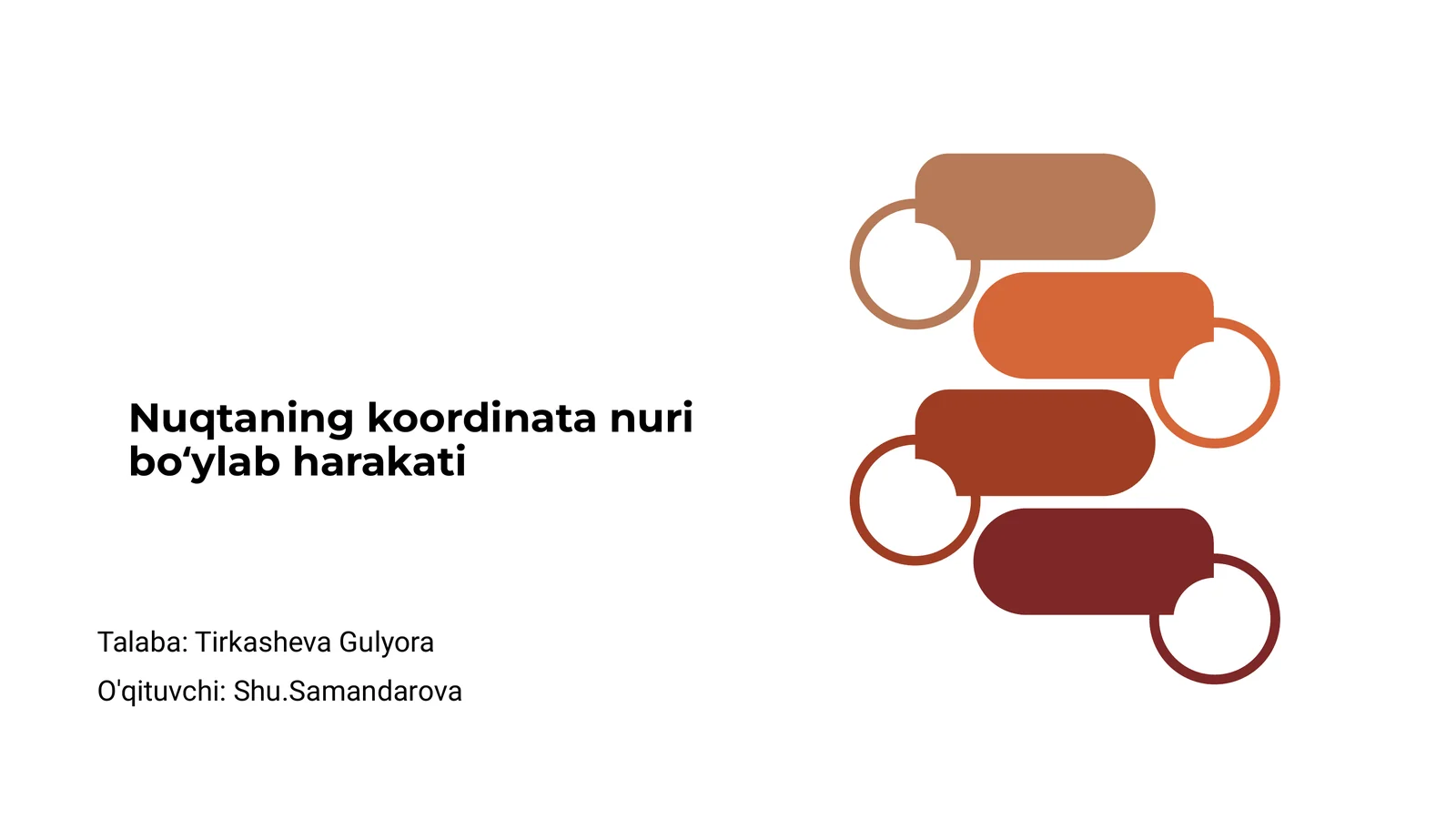 Nuqtaning koordinata nuri boʻylab harakati