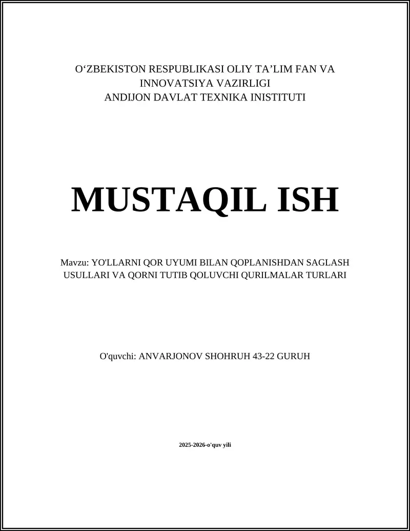 Qor panjaralari (snow fence) turlari va materiallari