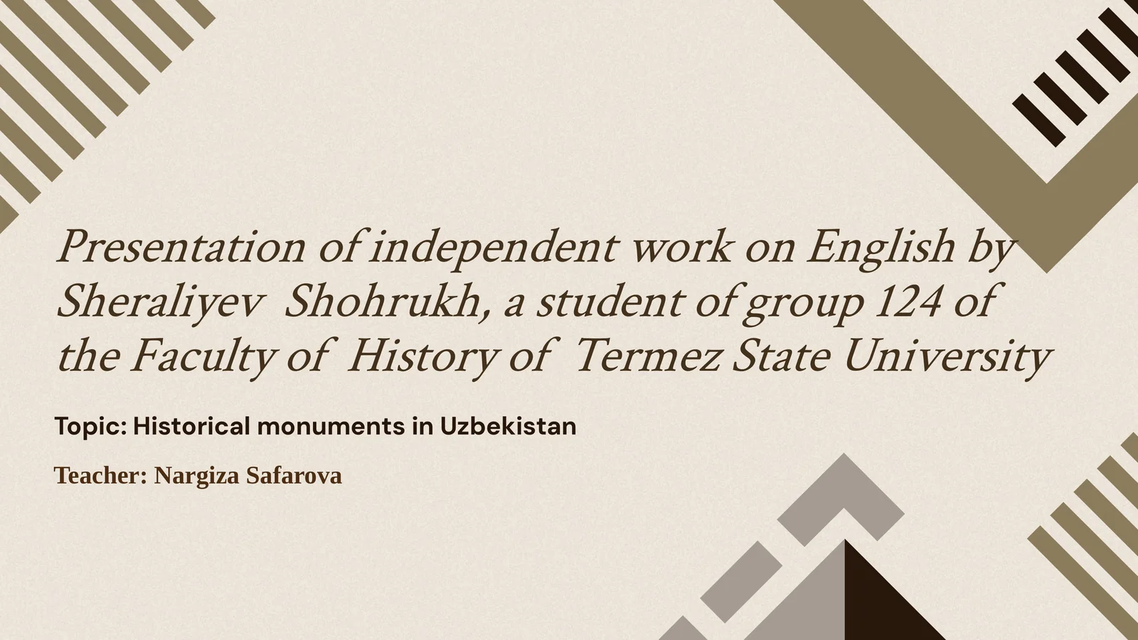 Shohi zinda yodgorligi ingliz tilida