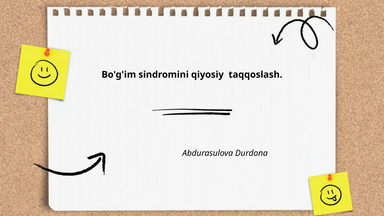 Bo'g'im sindromini qiyosiy taqqoslash