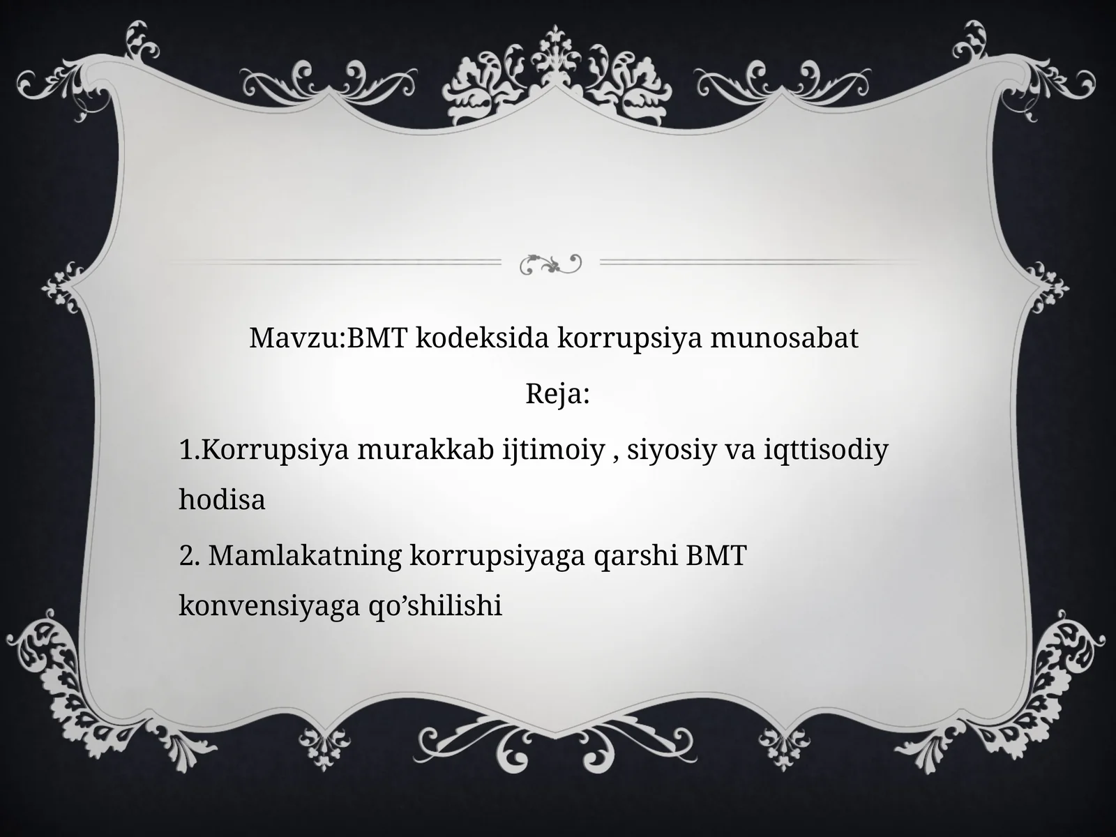 BMT kodeksida korrupsiyaga munosabat