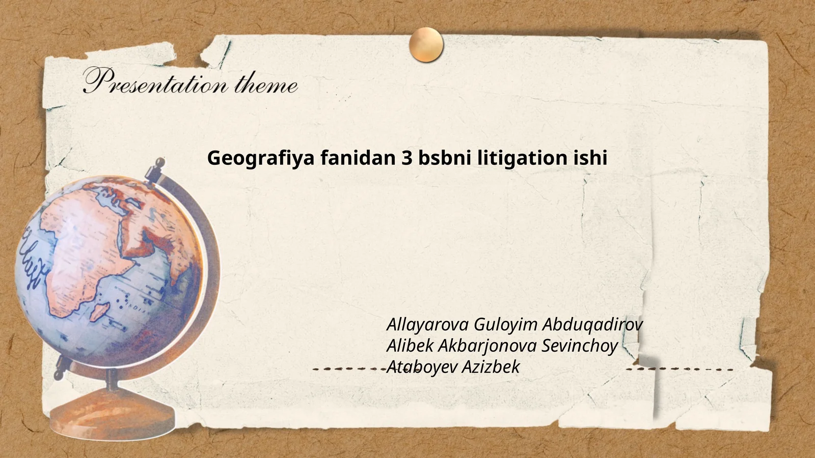 Geografiya fanidan 3 bsbni litigation ishi