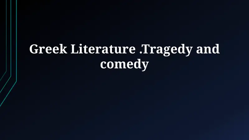 Origins and Evolution of Greek Drama