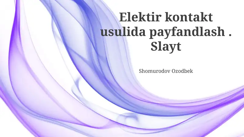Elektr kontaktli payvandlash