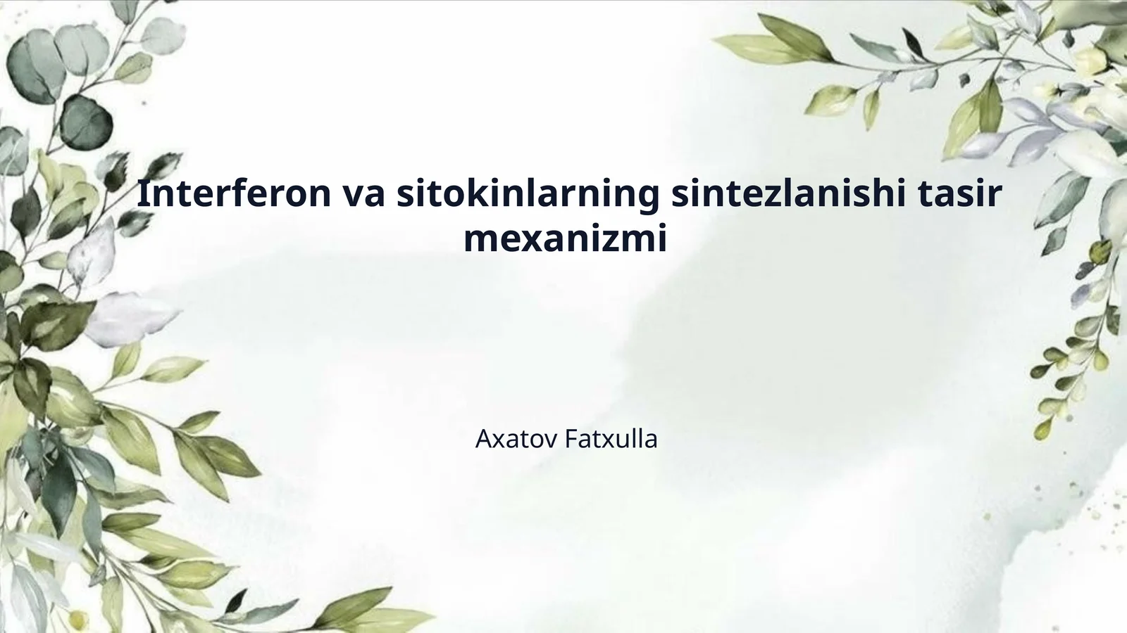 Interferon va sitokinlarning sintezlanishi tasir mexanizmi