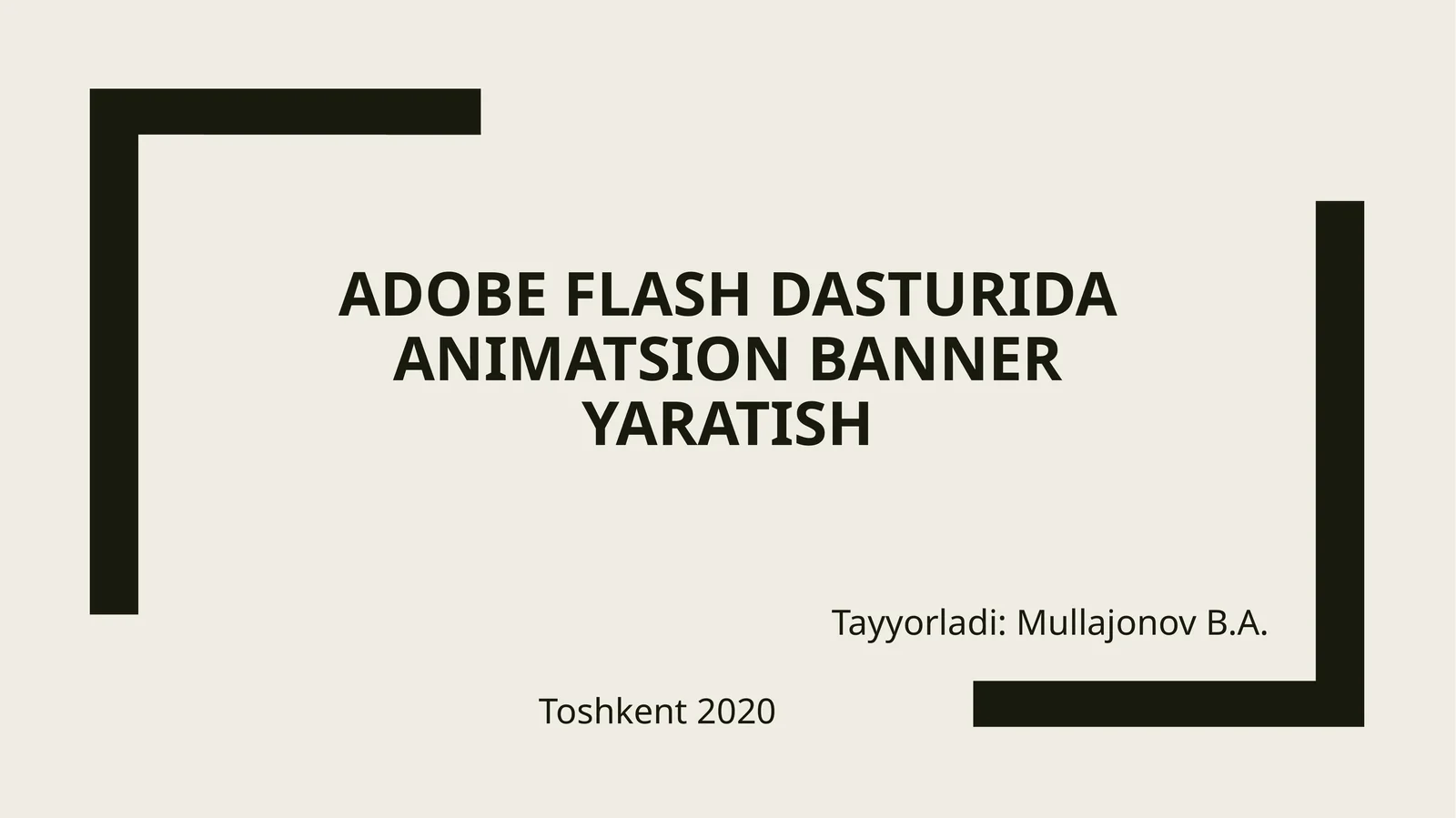 Adobe Flash dasturida animatsion banner yaratish