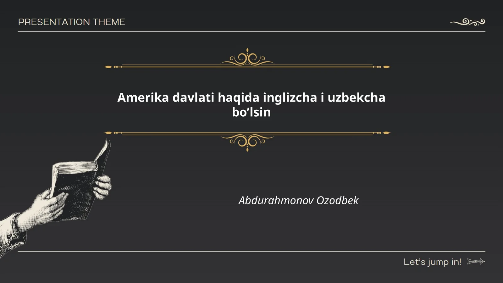 Amerika davlati haqida inglizcha i uzbekcha bo’lsin