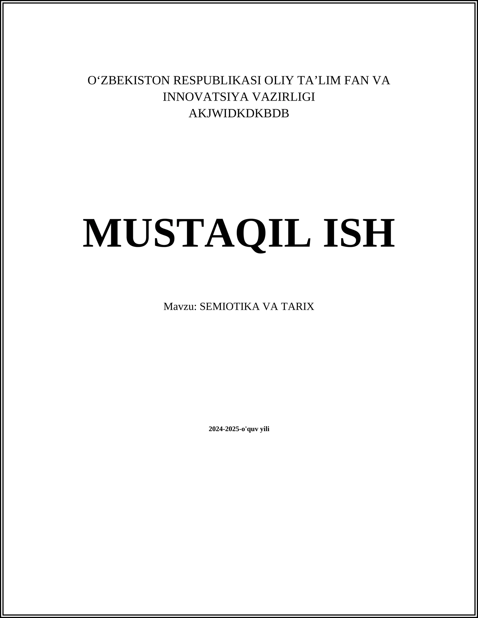 SEMIOTIKA VA TARIX