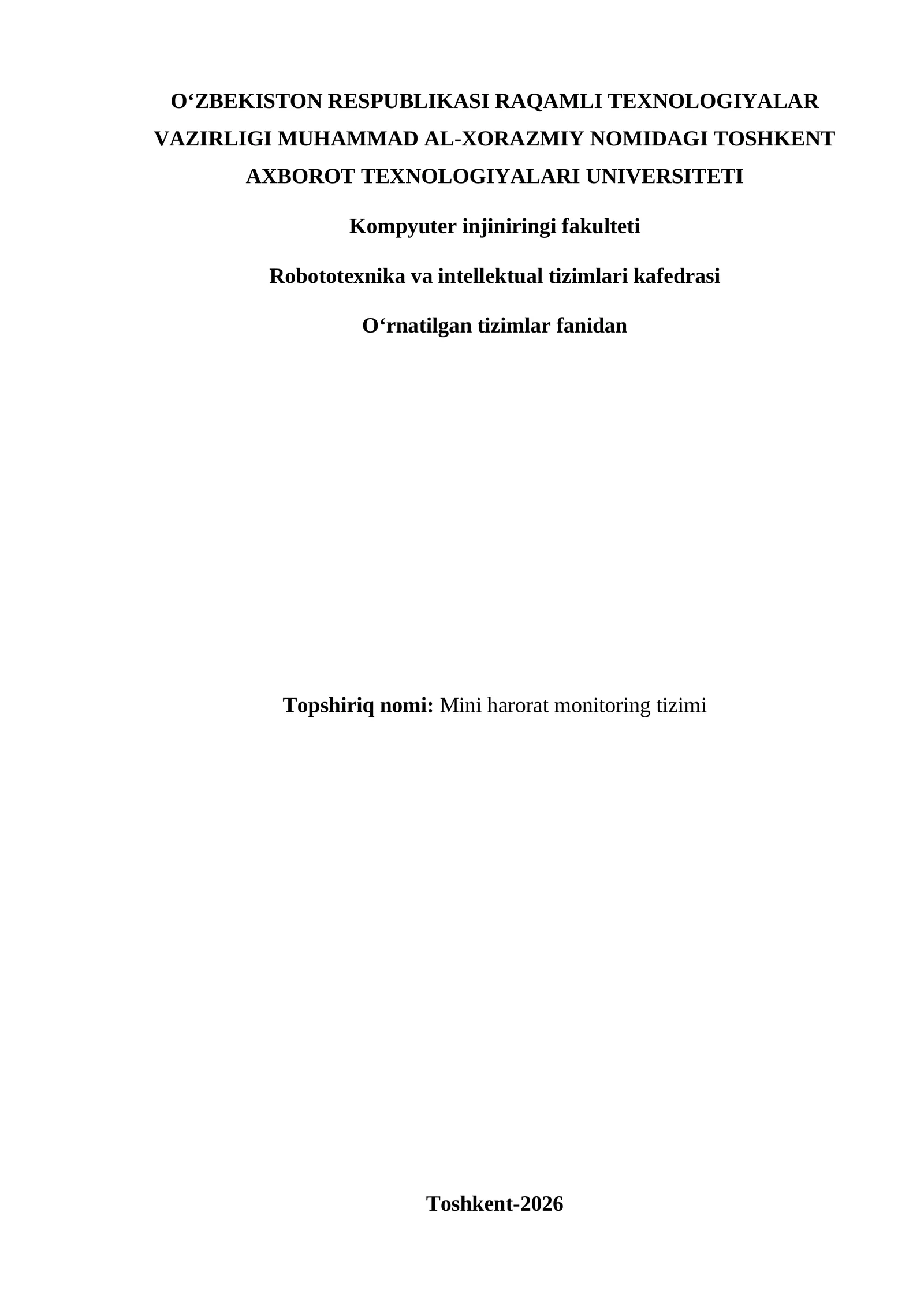 Mini harorat monitoring tizimi