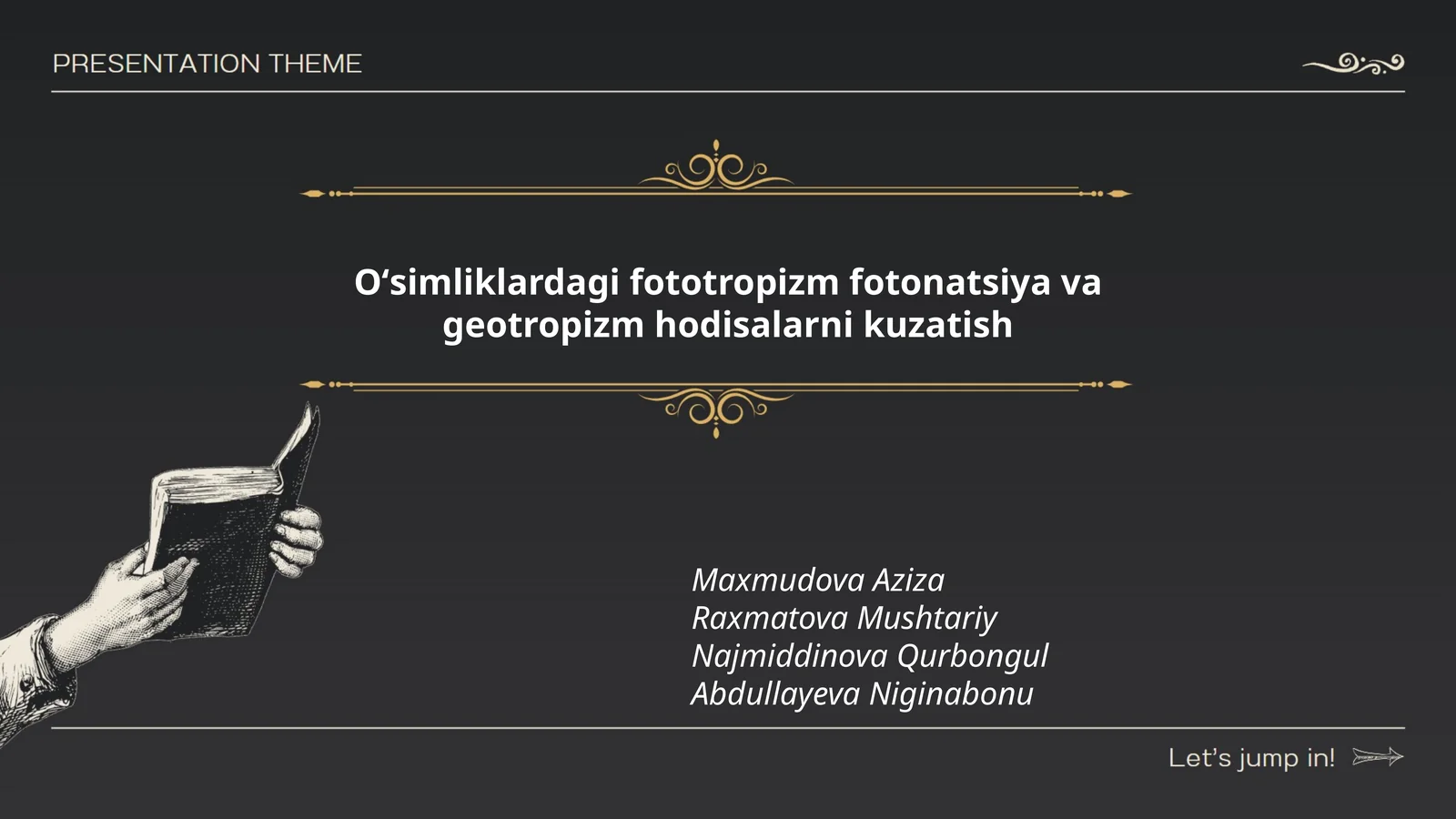 Oʻsimliklardagi fototropizm fotonatsiya va geotropizm hodisalarni kuzatish