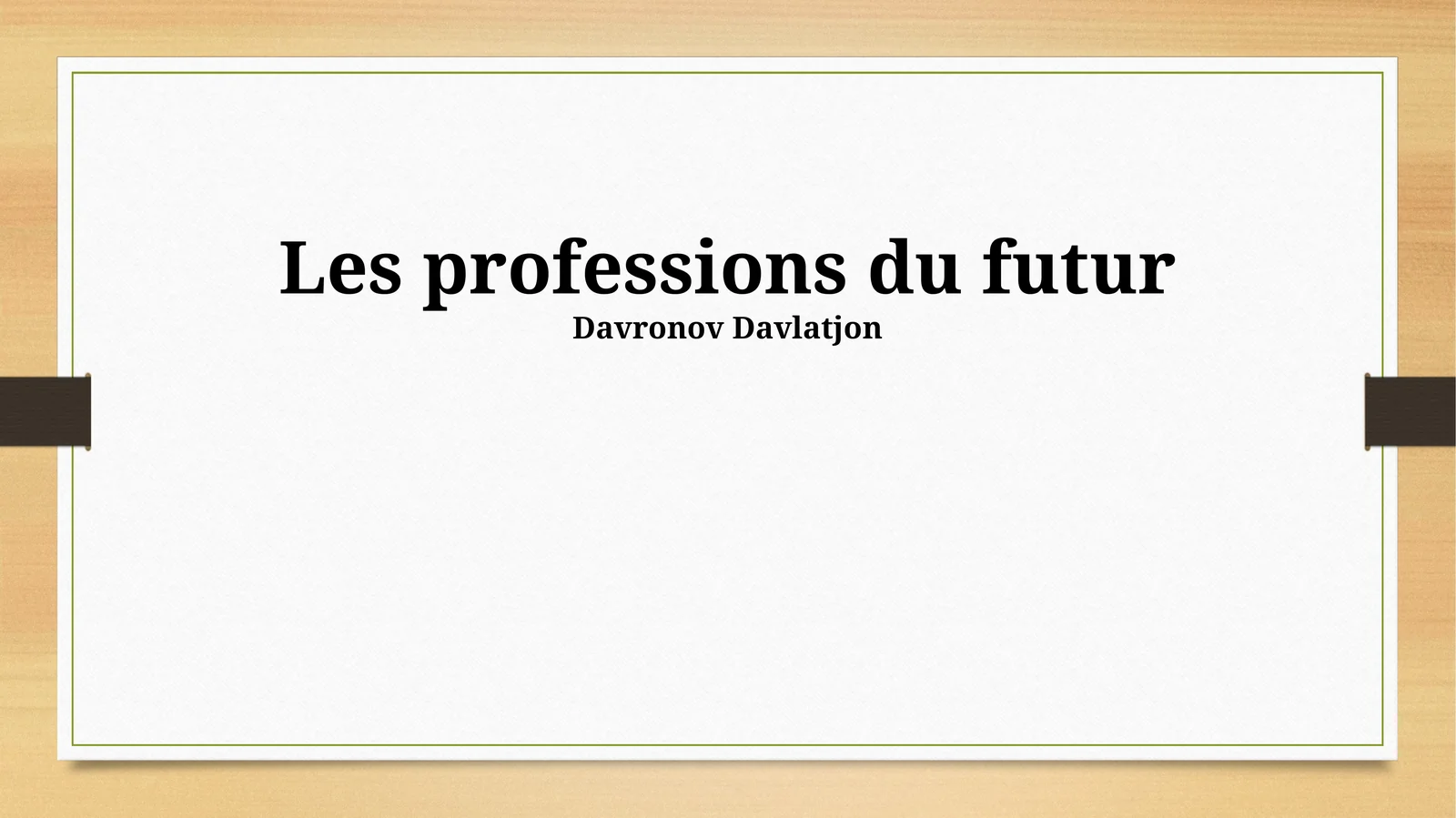 Les professions du futur