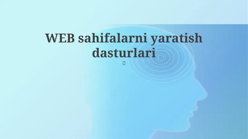 Veb-sahifalarni yaratish dasturlari
