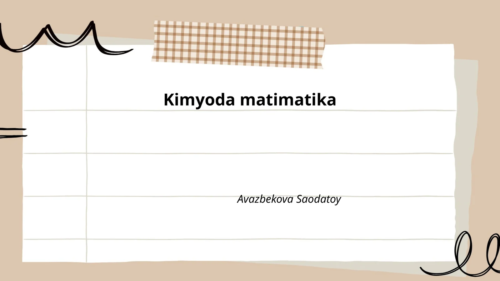 Kimyoda matimatika
