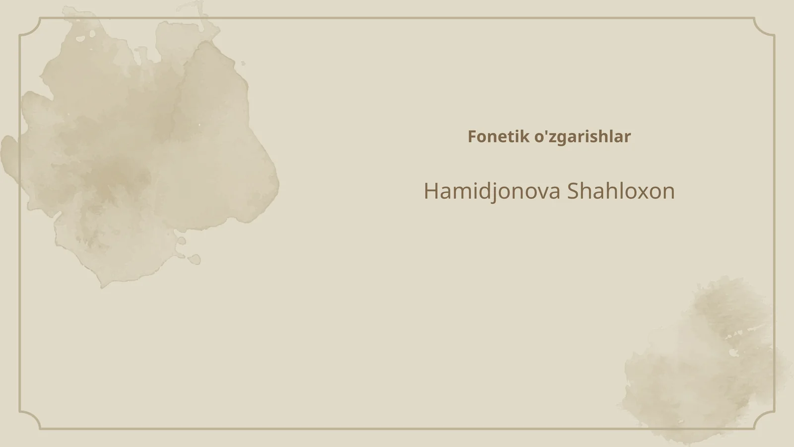 Fonetik o'zgarishlar