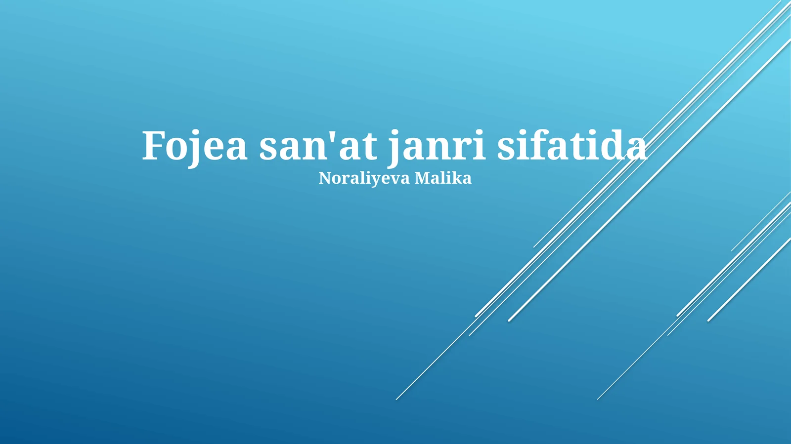 Fojea san'at janri sifatida