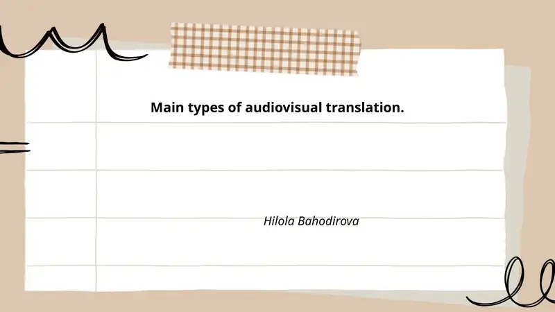 Main types of audiovisual translation