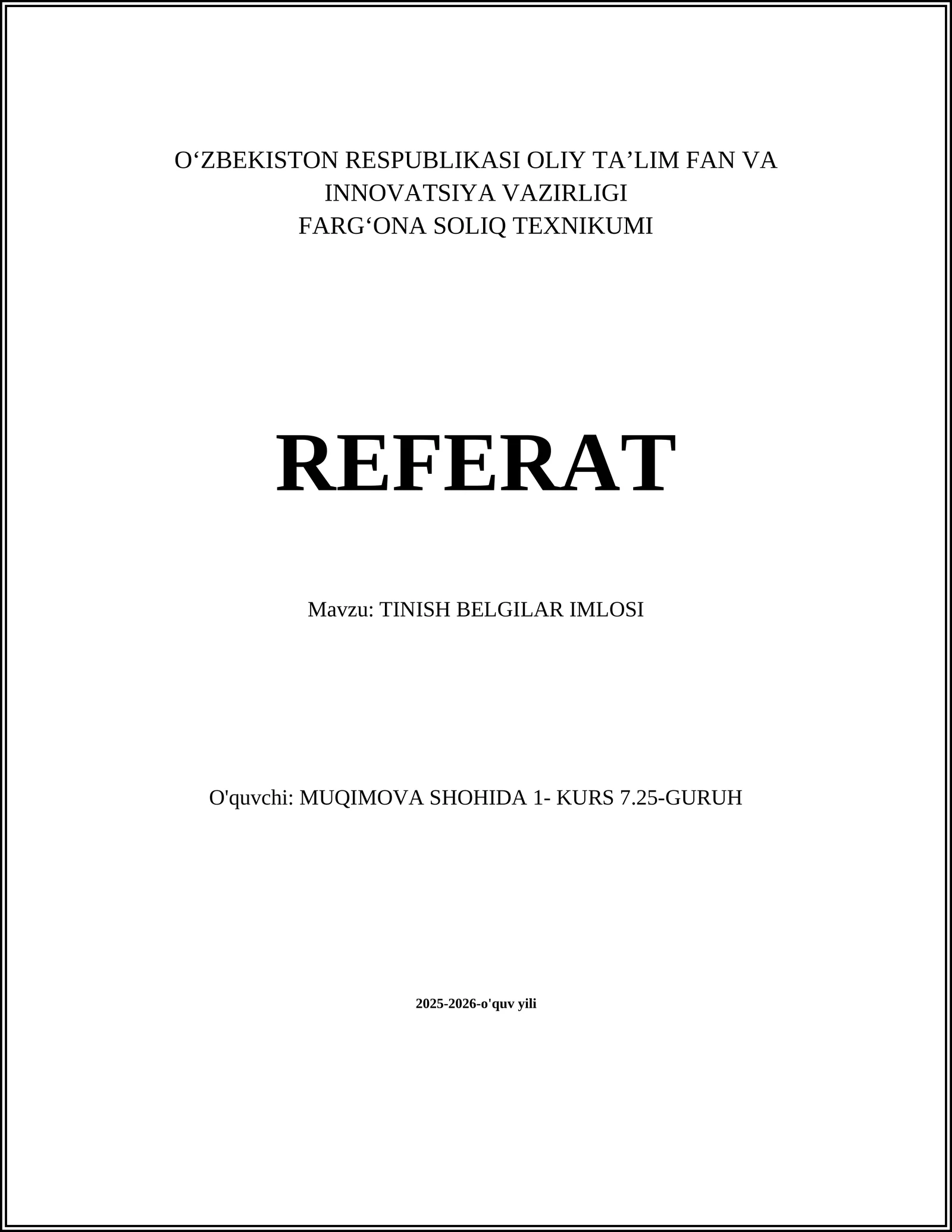 TINISH BELGILAR IMLOSI