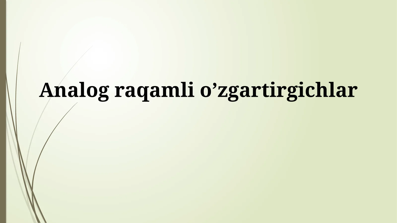 Analog-raqamli o'tkazgichlar