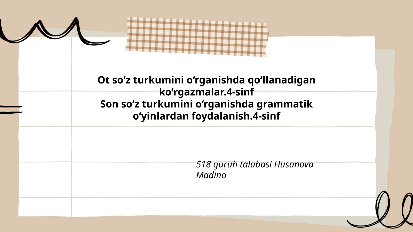 Ot so‘z turkumini o‘rganishda qo‘llanadigan ko‘rgazmalar