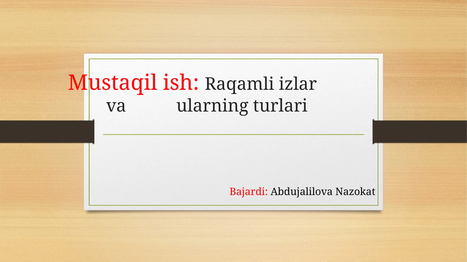 Raqamli izlar va ularning turlari